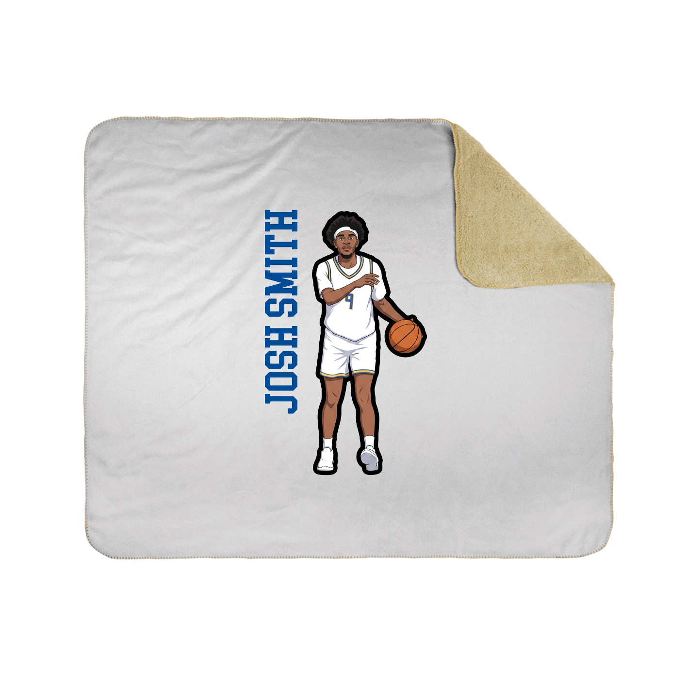 Throw Blanket — Name Vertical in White