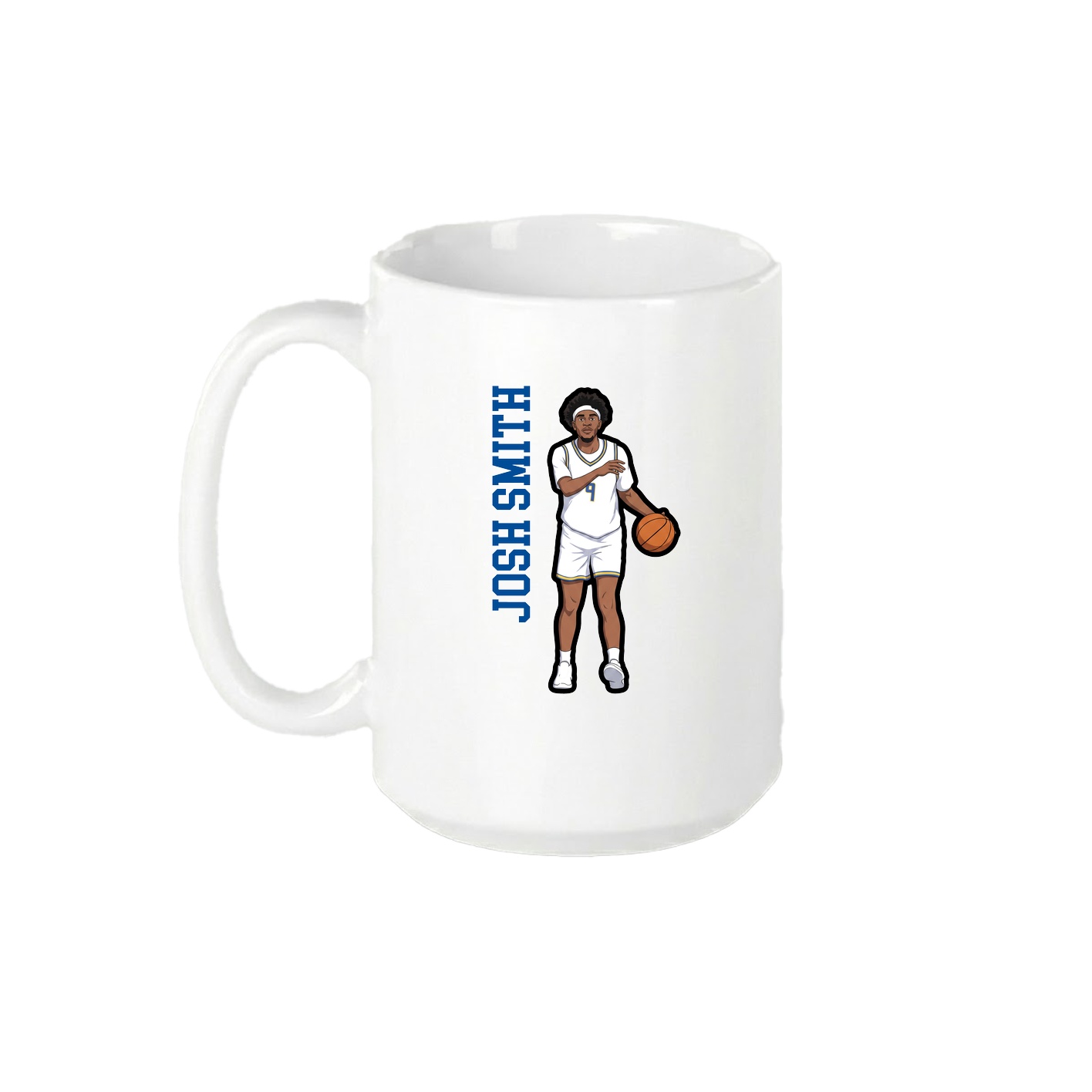 15oz Coffee Mug — Name Vertical in White