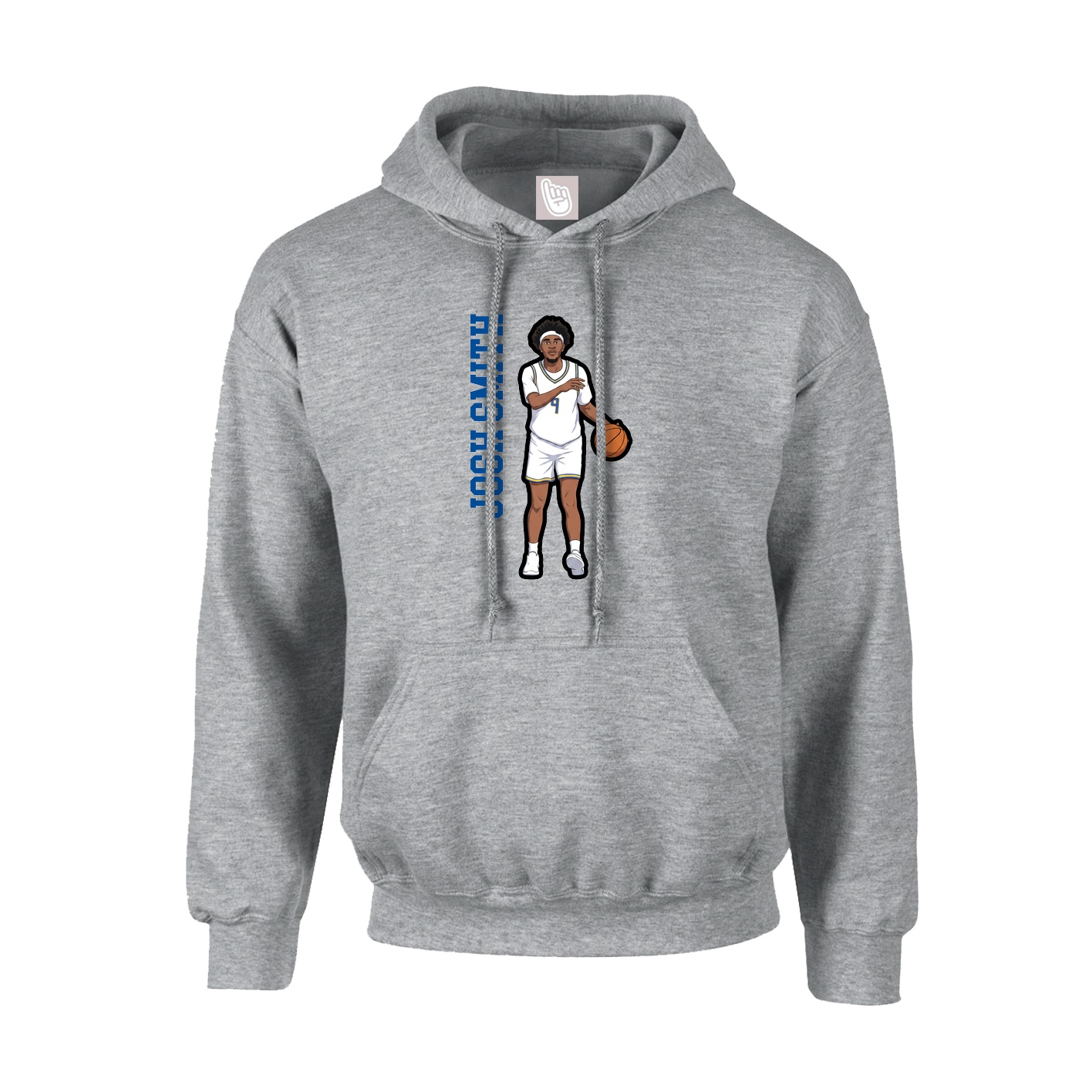 Hoodie — Name Vertical in Grey