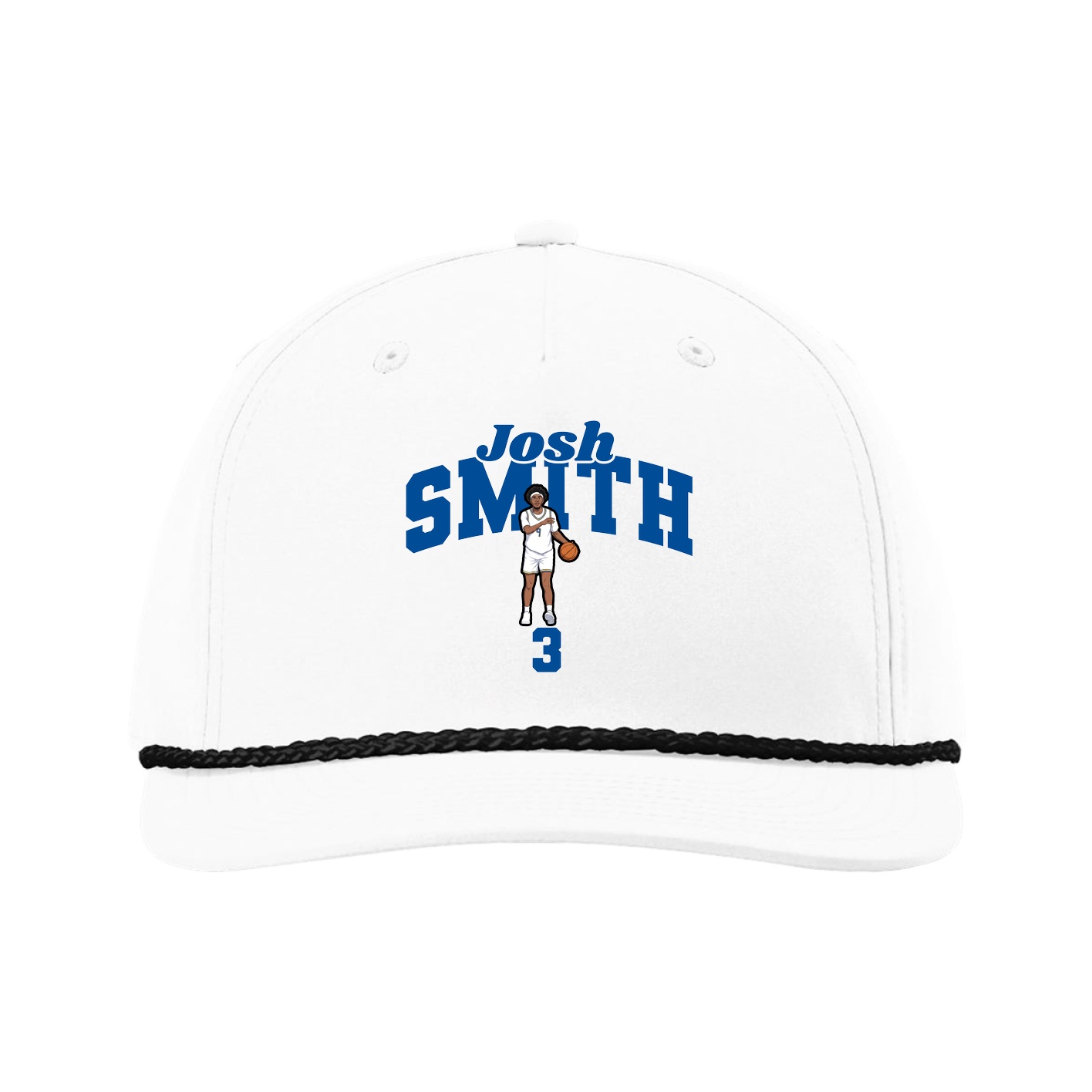 Five-Panel Classic Rope Cap — Signature Arch in White