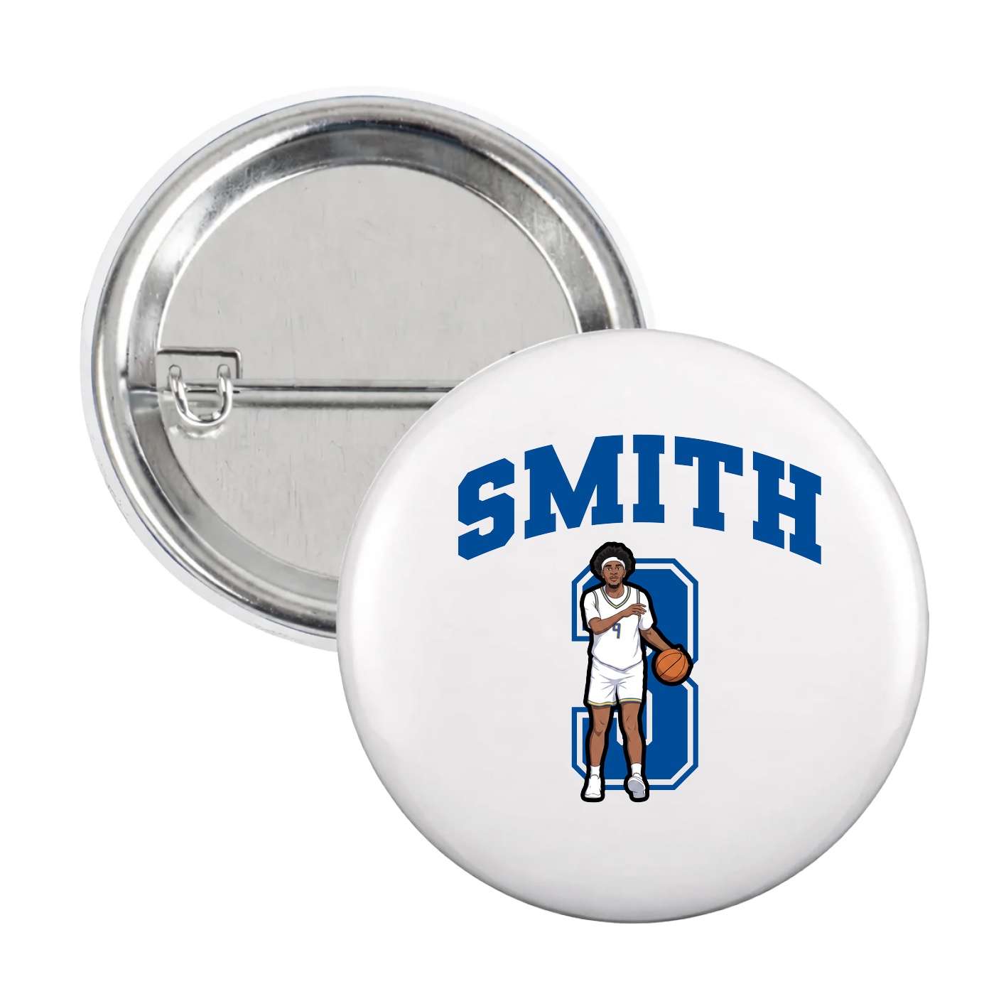 Game Day Button — Number in White