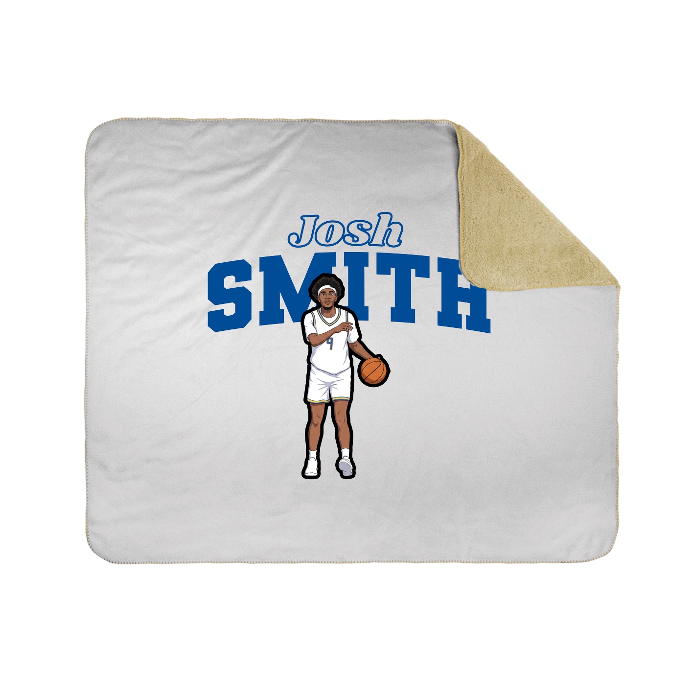 Throw Blanket — Name Arch in White