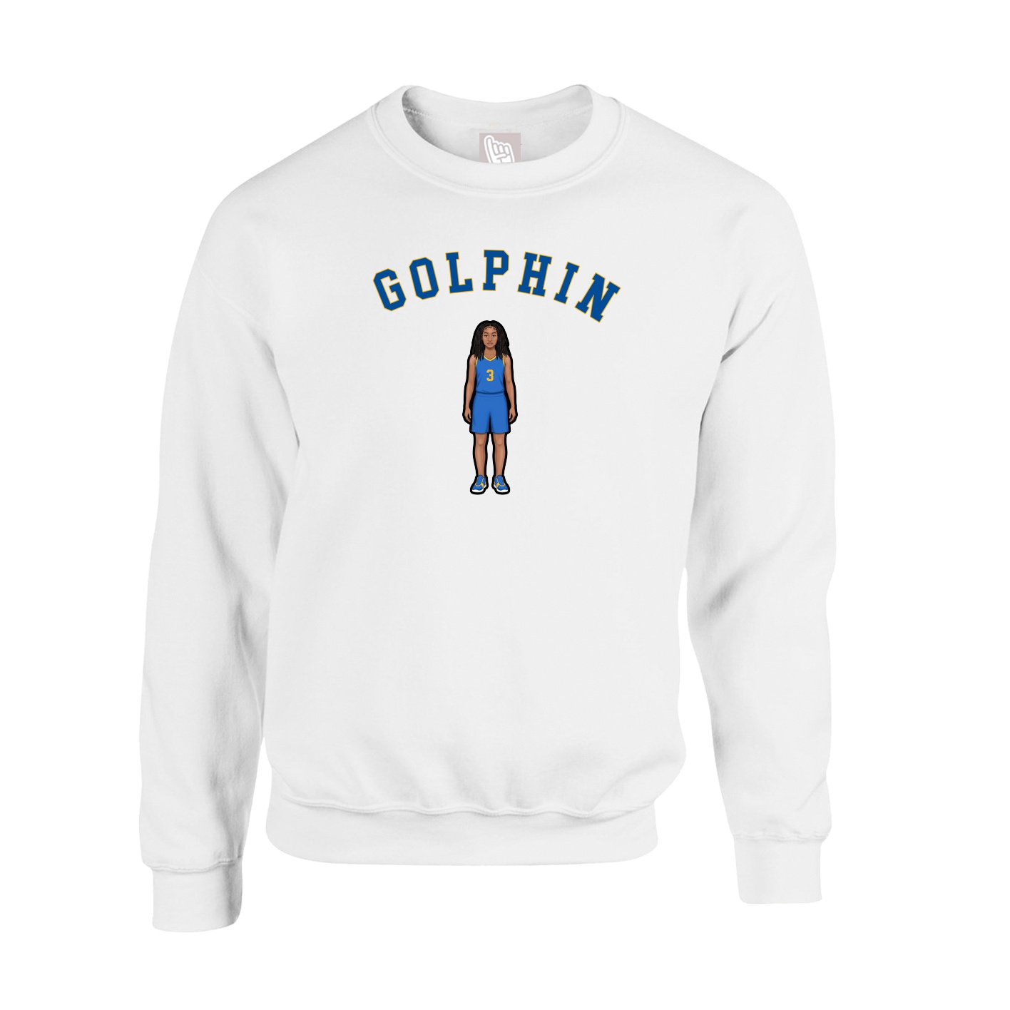 Fleece Crew — Shirsey Arch in White
