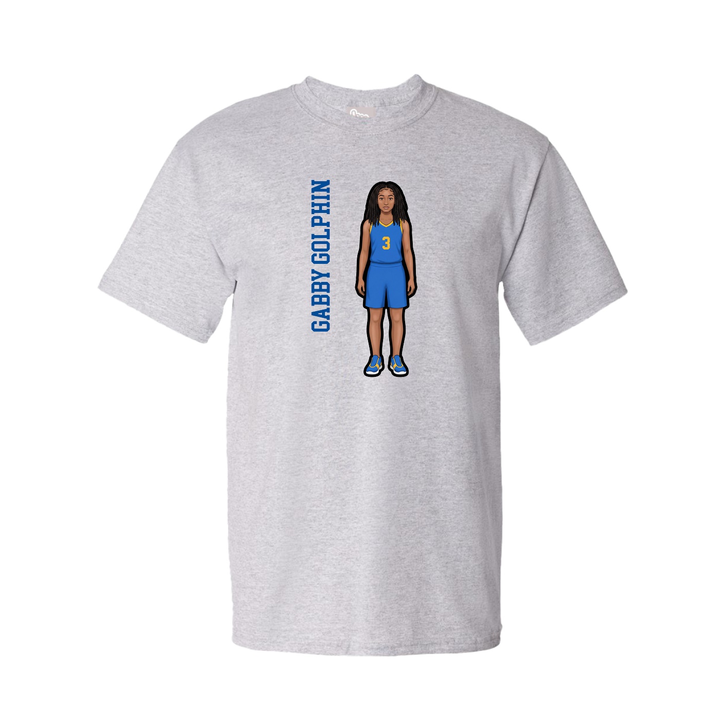 Youth Tee — Name Vertical in Grey
