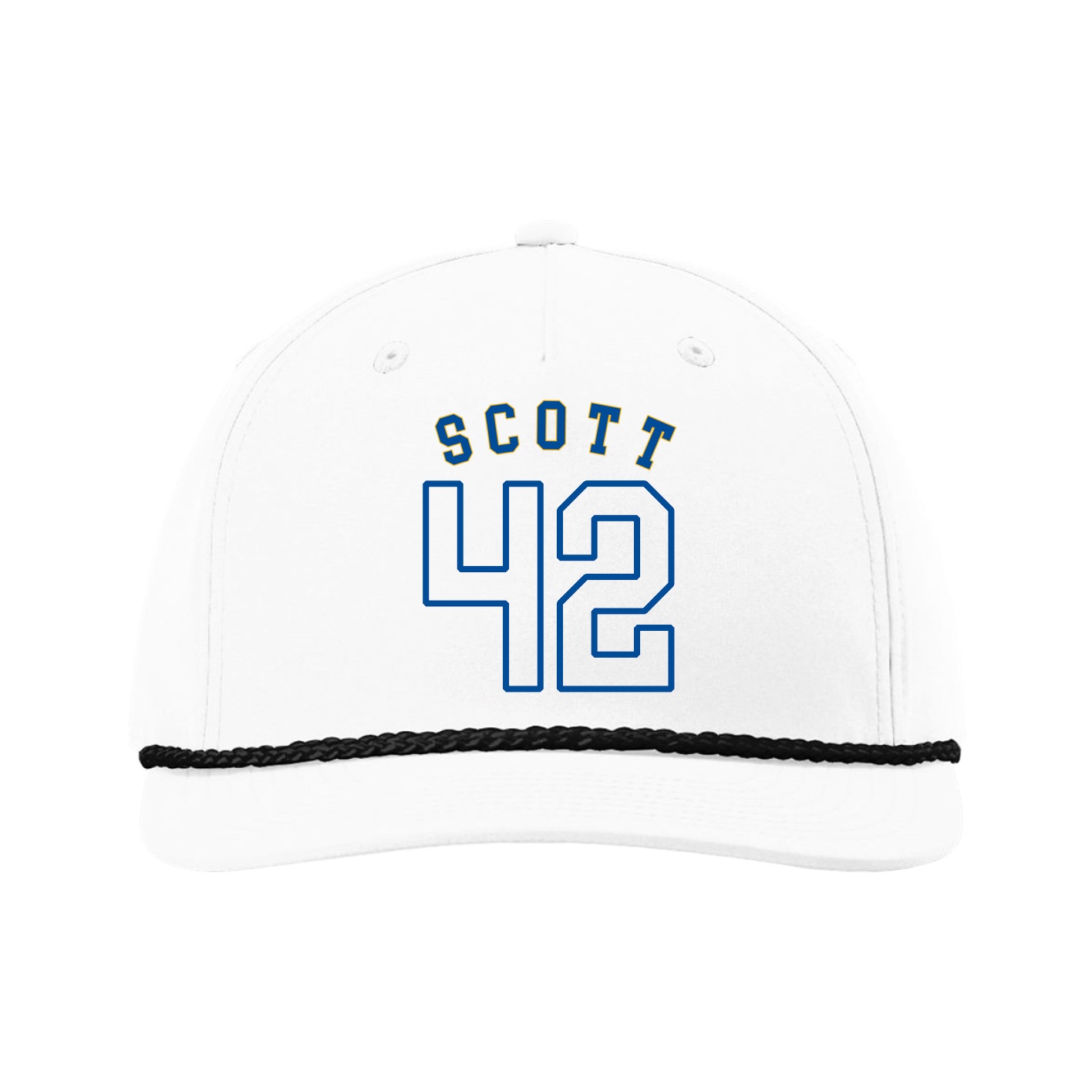 Five-Panel Classic Rope Cap — Shirsey Arch in White