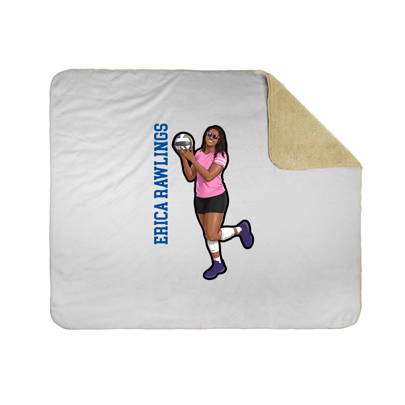 Throw Blanket — Name Vertical in White