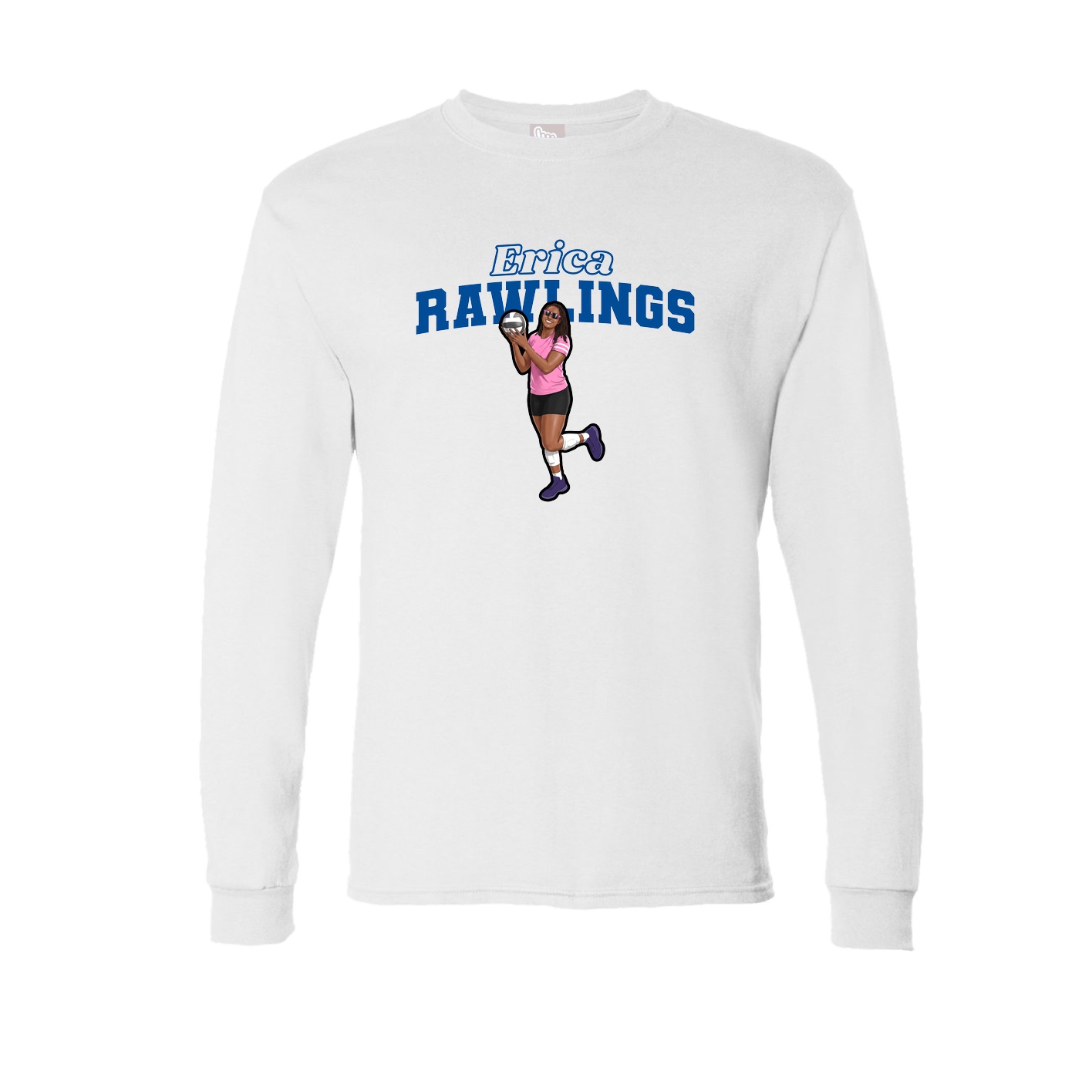 Long Sleeve Tee — Name Arch in White