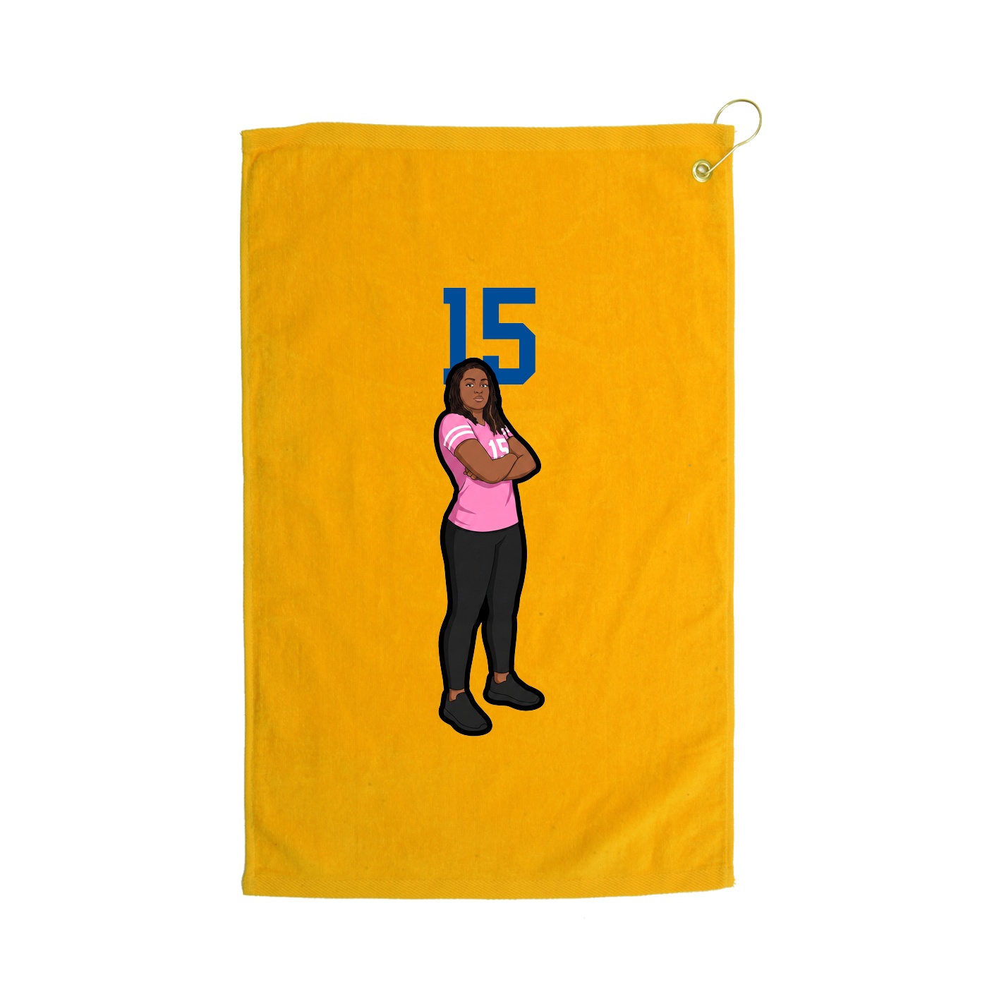 Golf Towel — Number Top in Gold