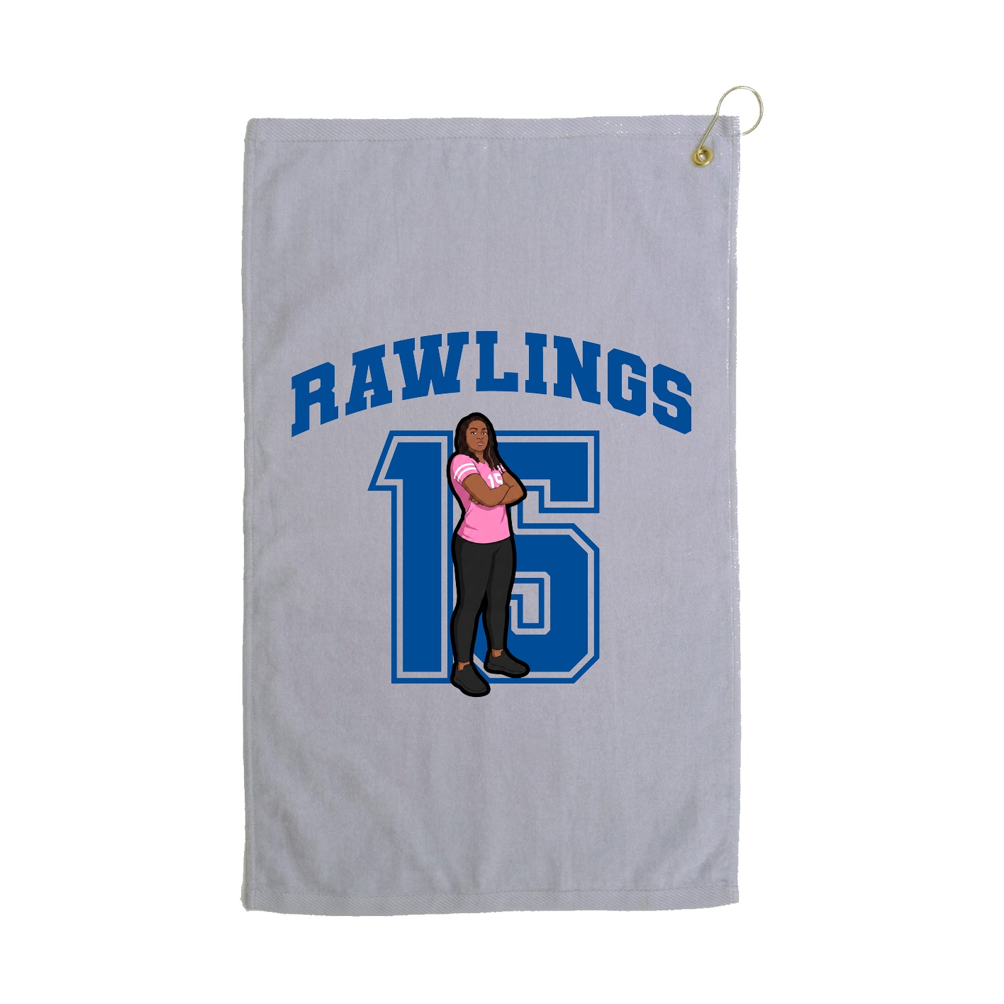 Golf Towel — Number in Grey