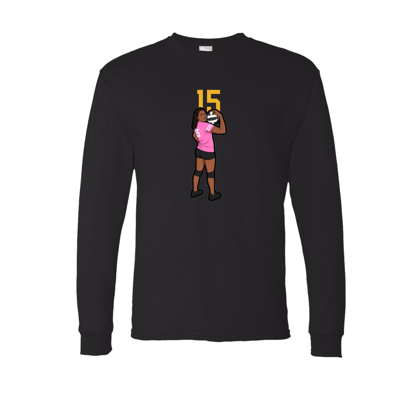 Long Sleeve Tee — Number Top in Black