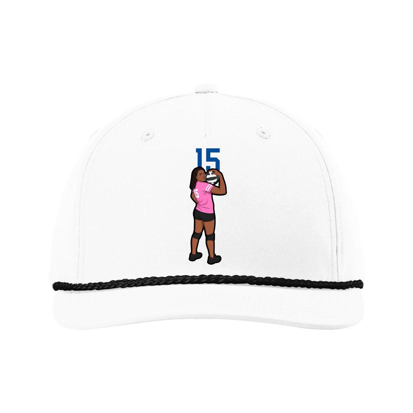 Five-Panel Classic Rope Cap — Number Top in White