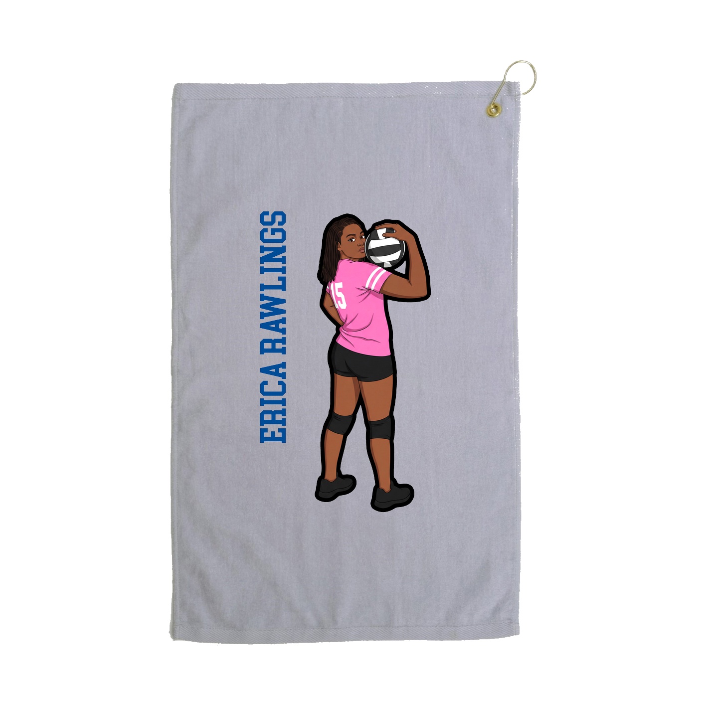 Golf Towel — Name Vertical in Grey