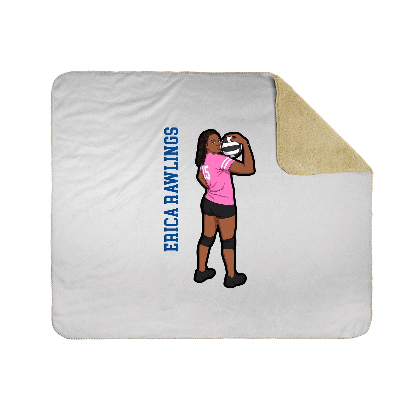 Throw Blanket — Name Vertical in White
