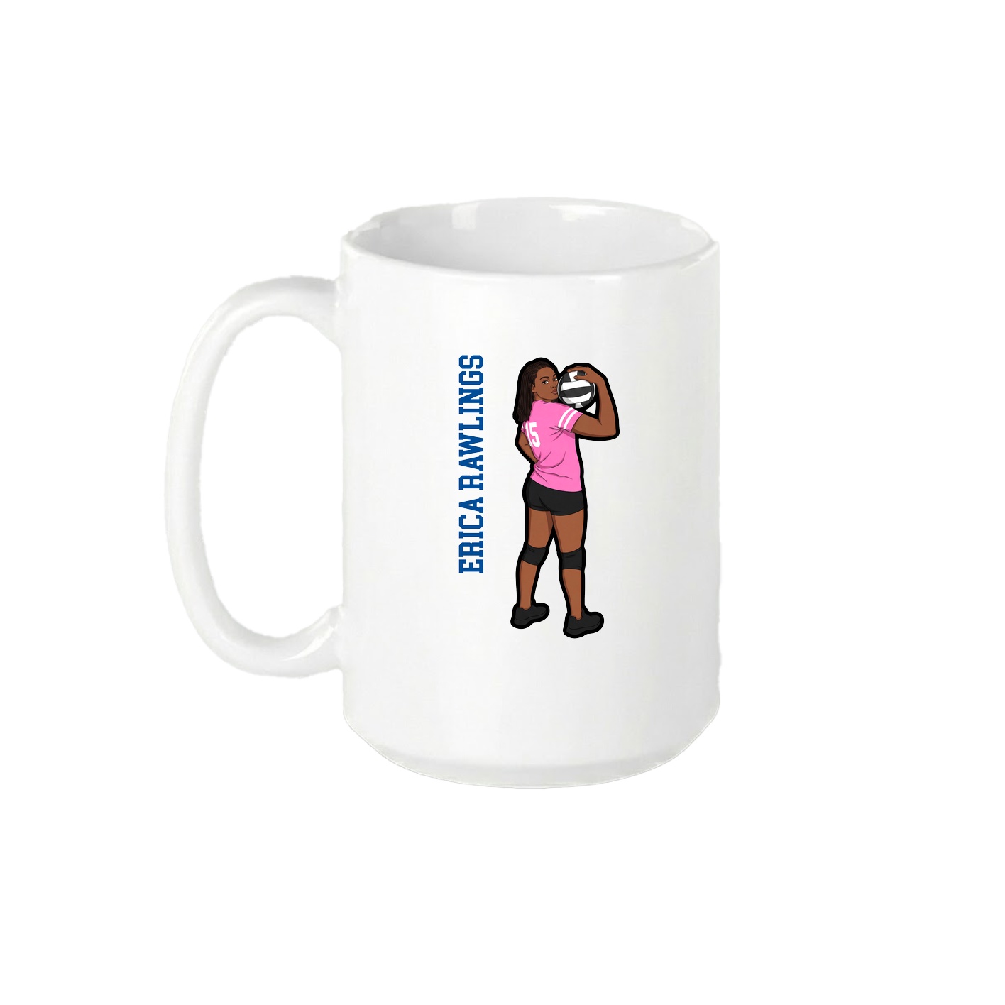 15oz Coffee Mug — Name Vertical in White