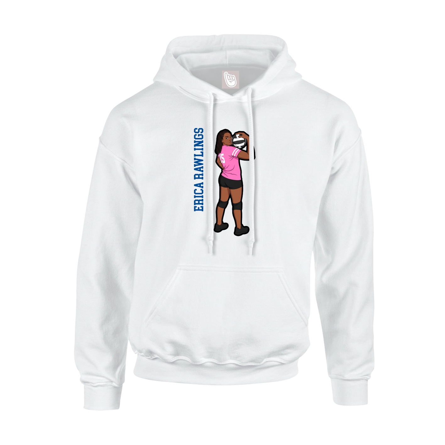 Youth Hoodie — Name Vertical in White