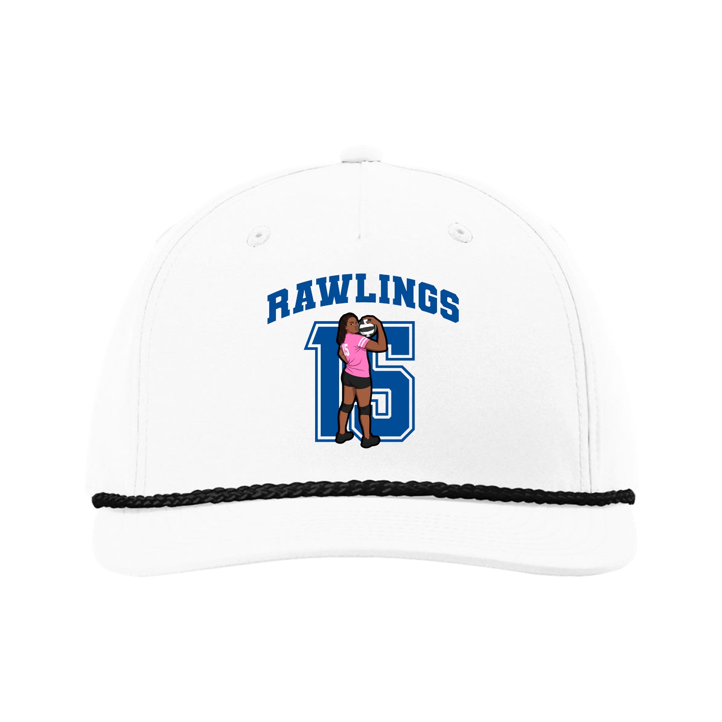 Five-Panel Classic Rope Cap — Number in White