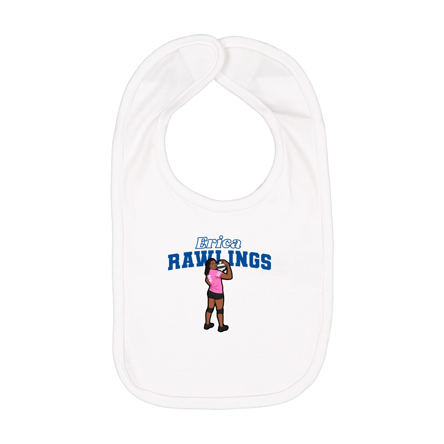 Infant Bib — Name Arch in White