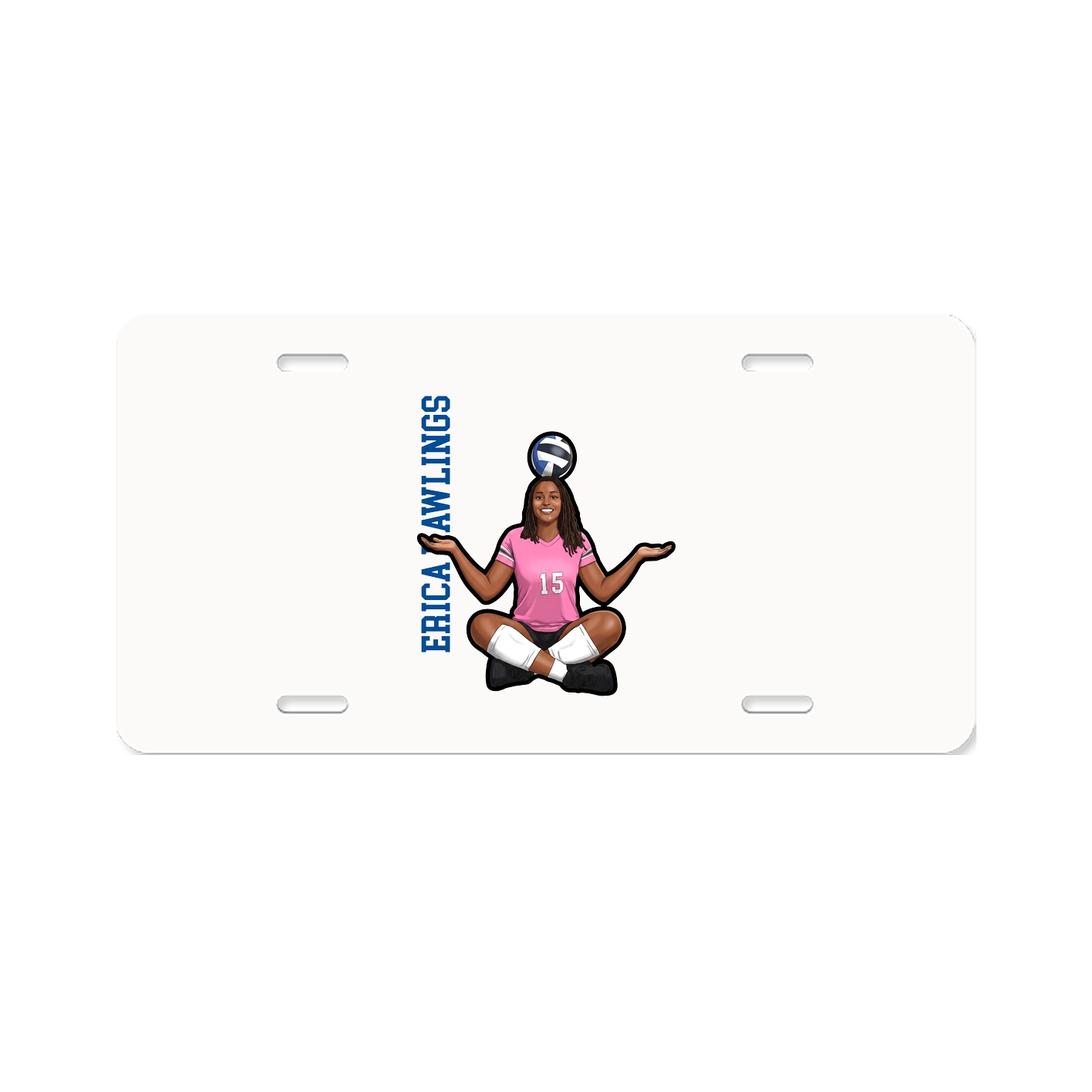License Plate — Name Vertical in Classic