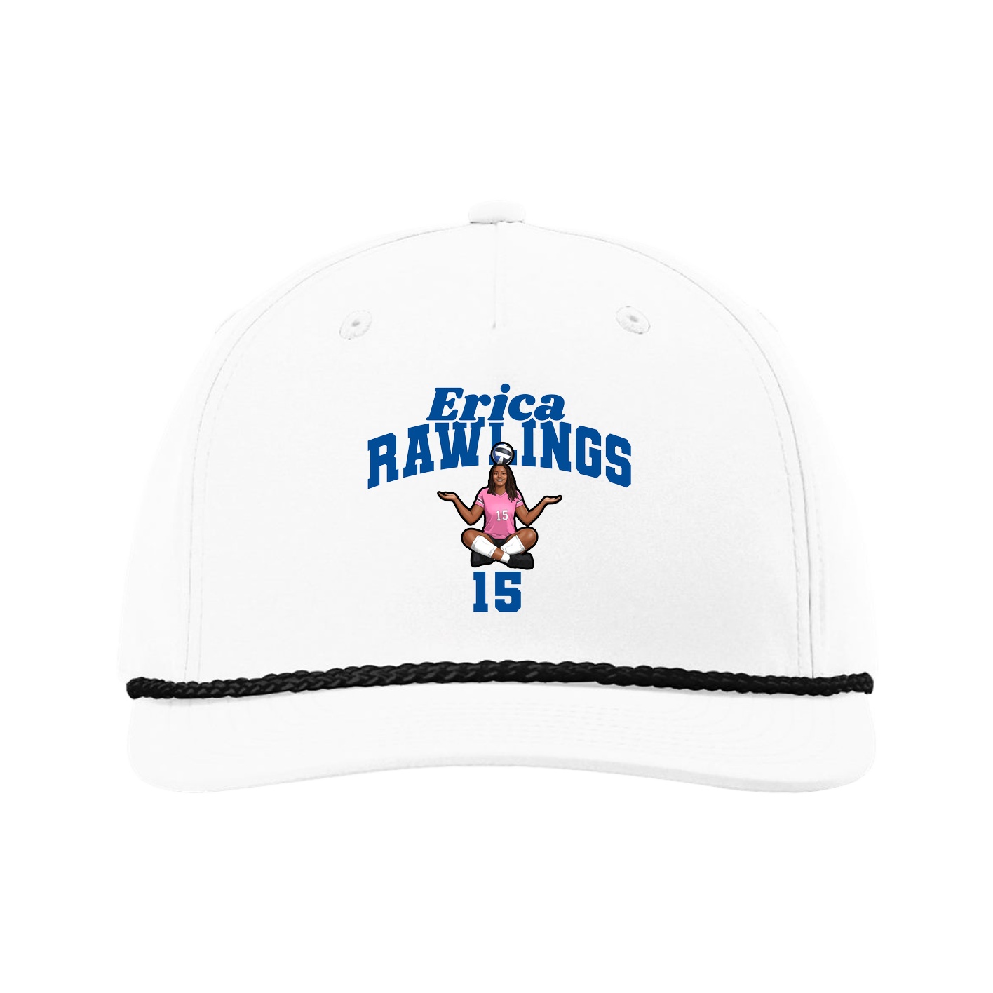 Five-Panel Classic Rope Cap — Signature Arch in White