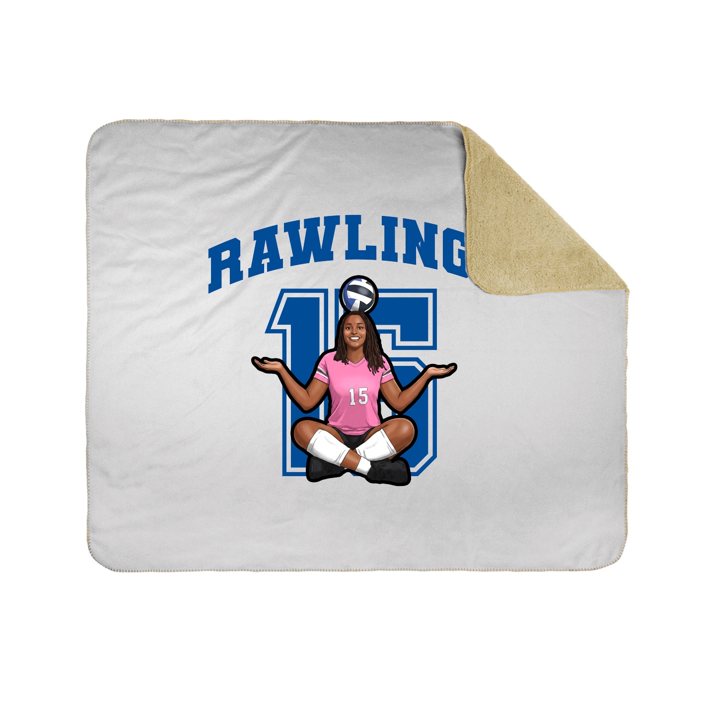 Throw Blanket — Number in White
