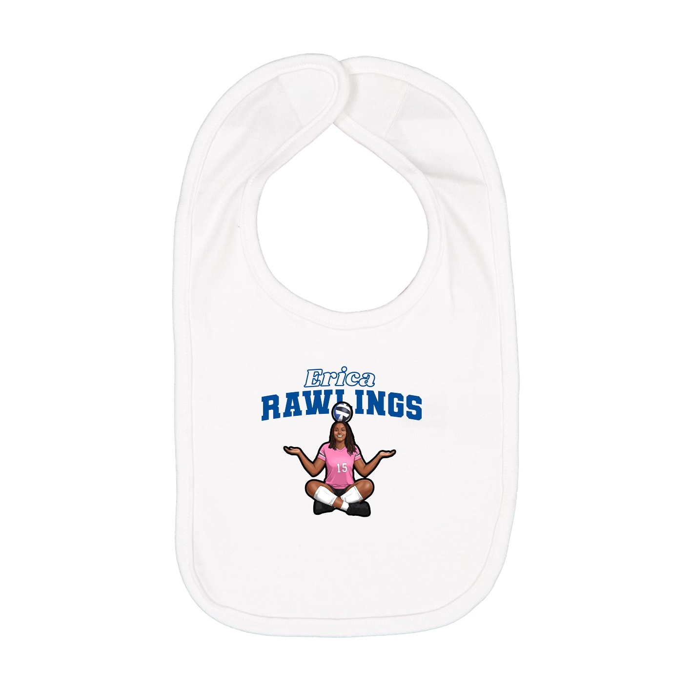 Infant Bib — Name Arch in White