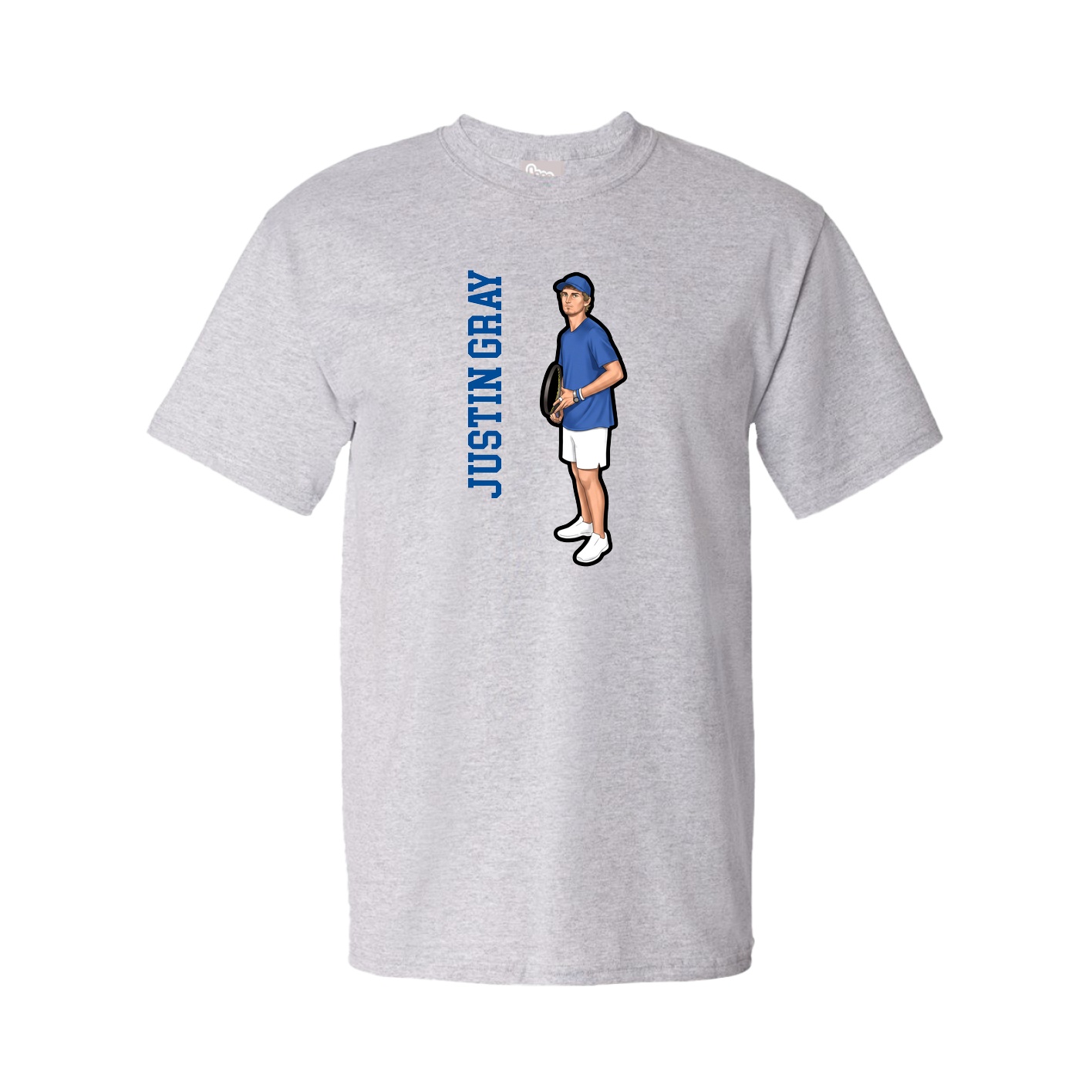 Tee — Name Vertical in Grey