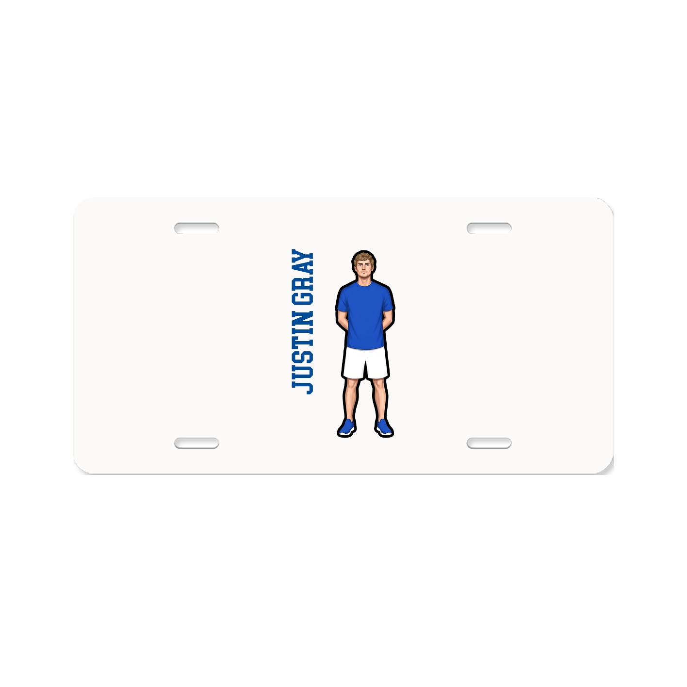 License Plate — Name Vertical in Classic