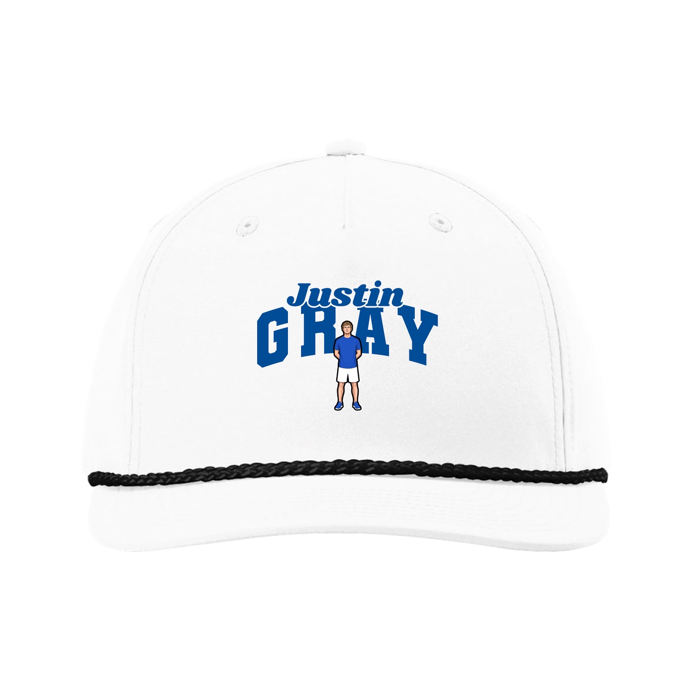 Five-Panel Classic Rope Cap — Signature Arch in White