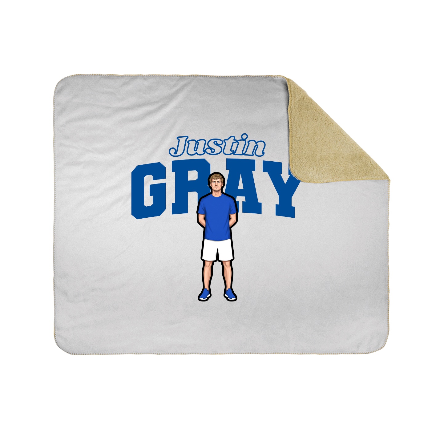 Throw Blanket — Name Arch in White