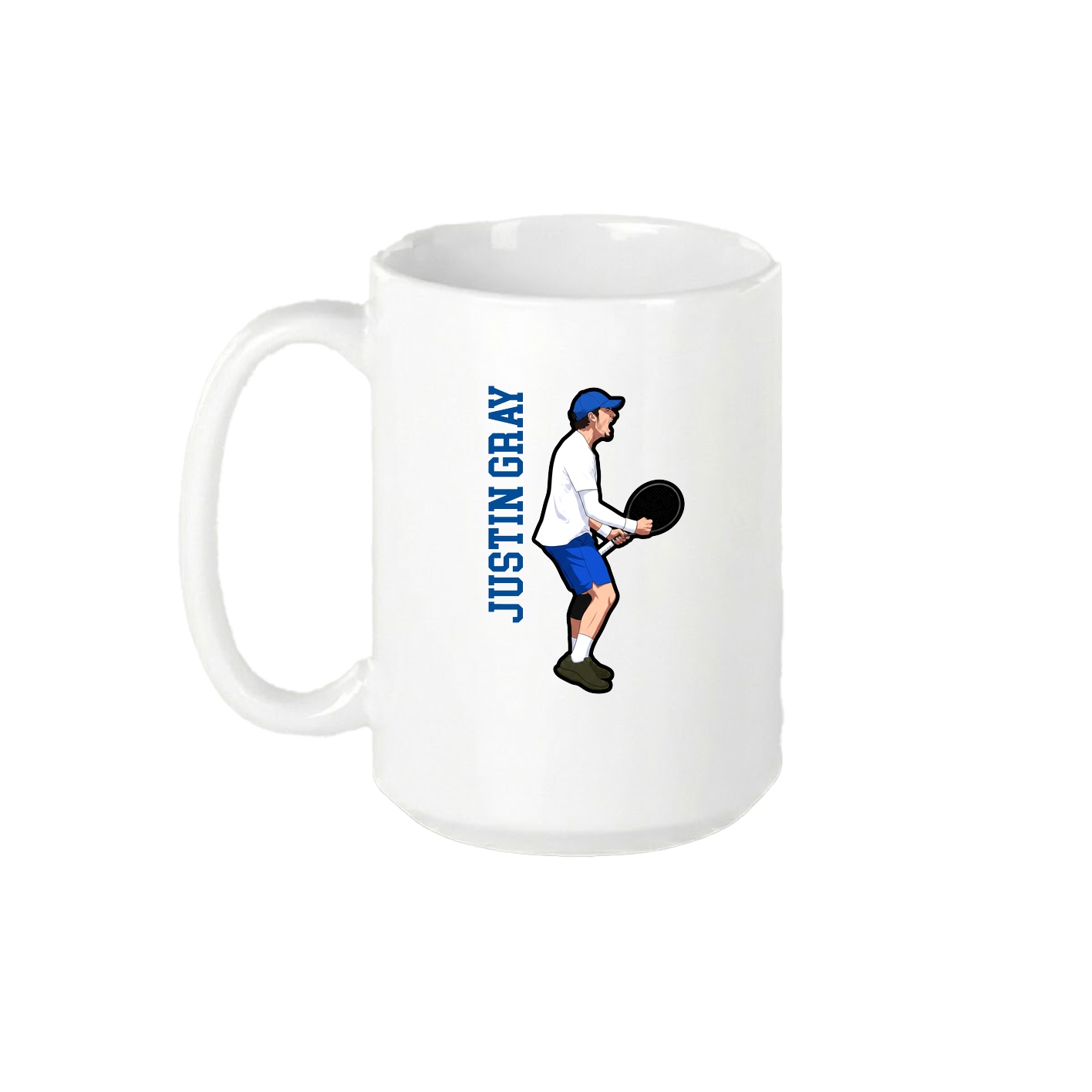 15oz Coffee Mug — Name Vertical in White