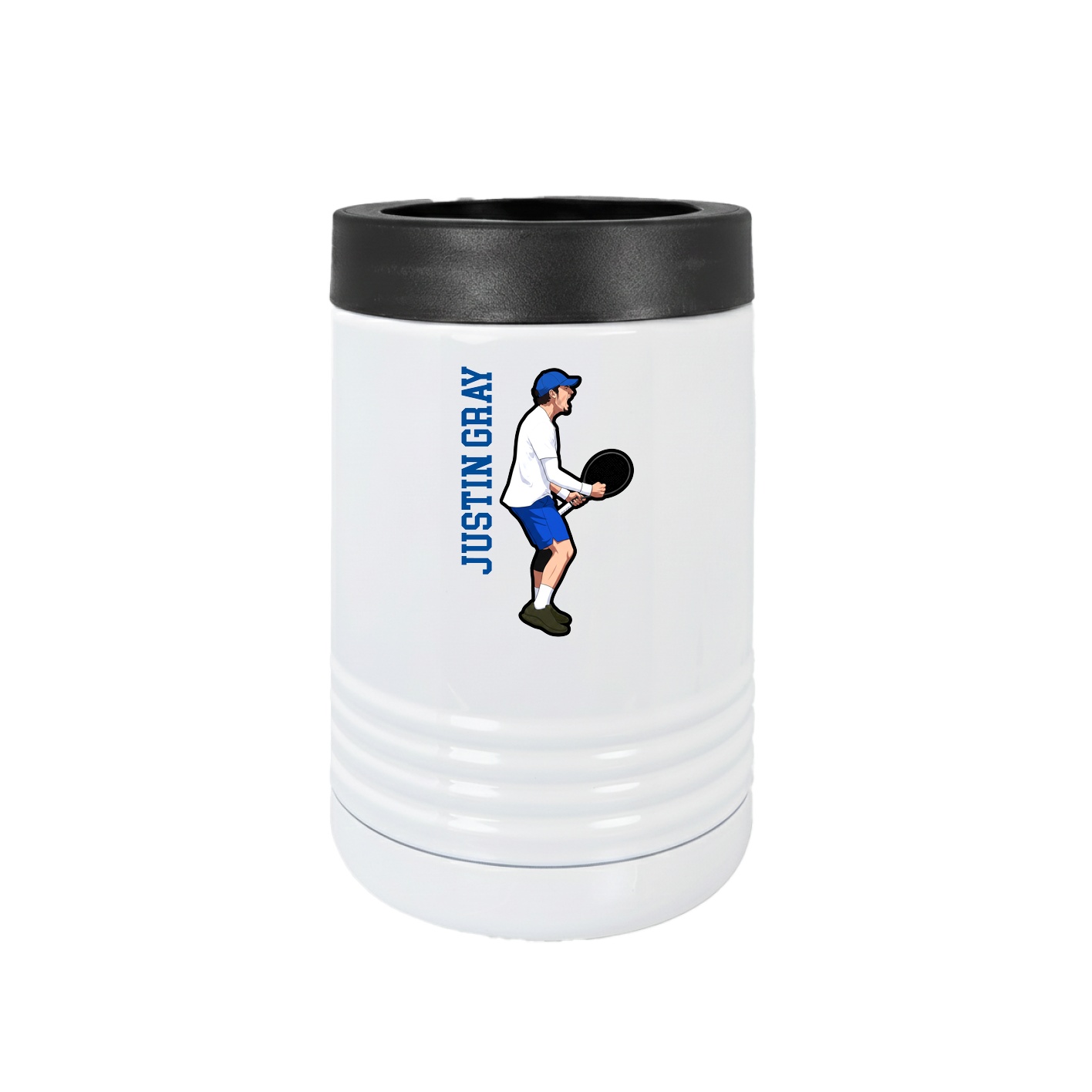 Beverage Holder — Name Vertical in White