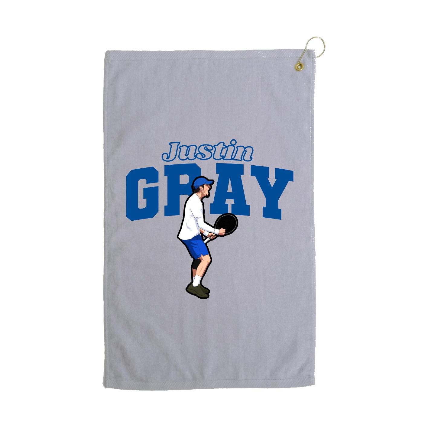 Golf Towel — Name Arch in Grey