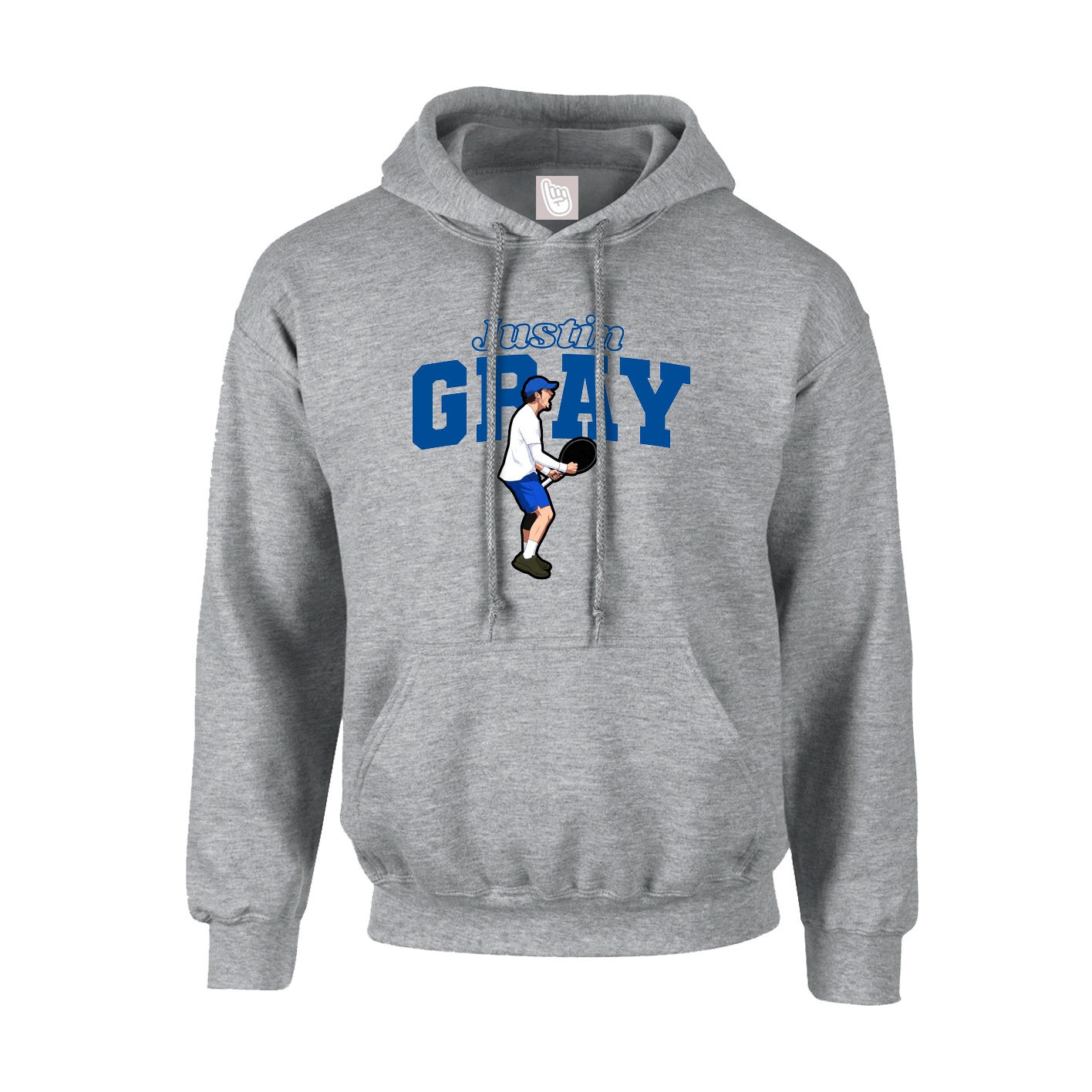 Youth Hoodie — Name Arch in Grey