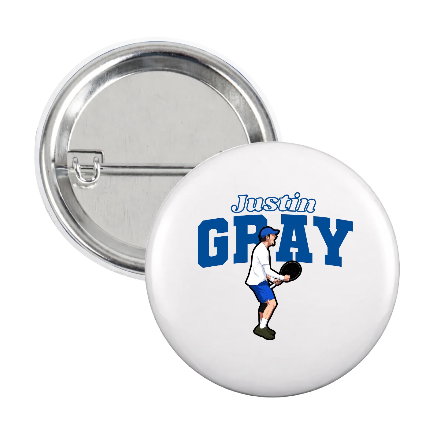 Game Day Button — Name Arch in White