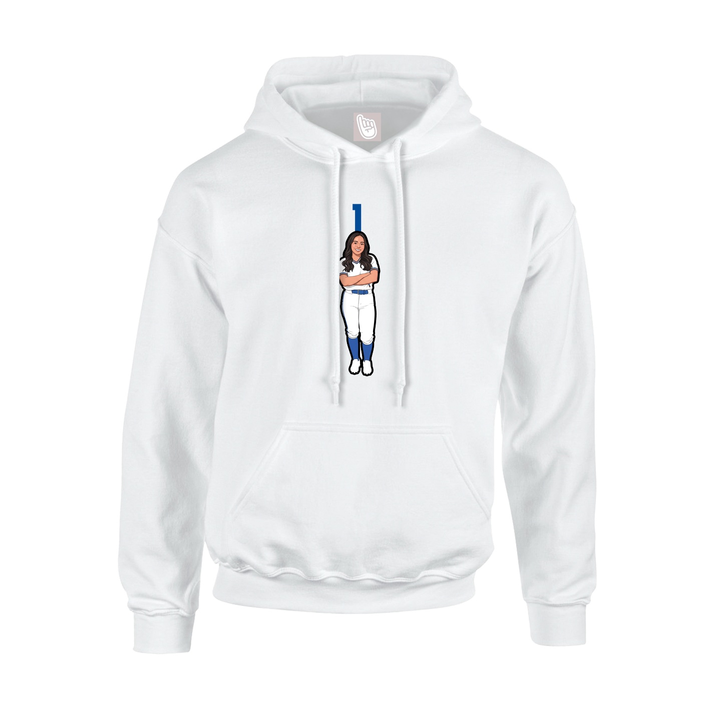 Youth Hoodie — Number Top in White