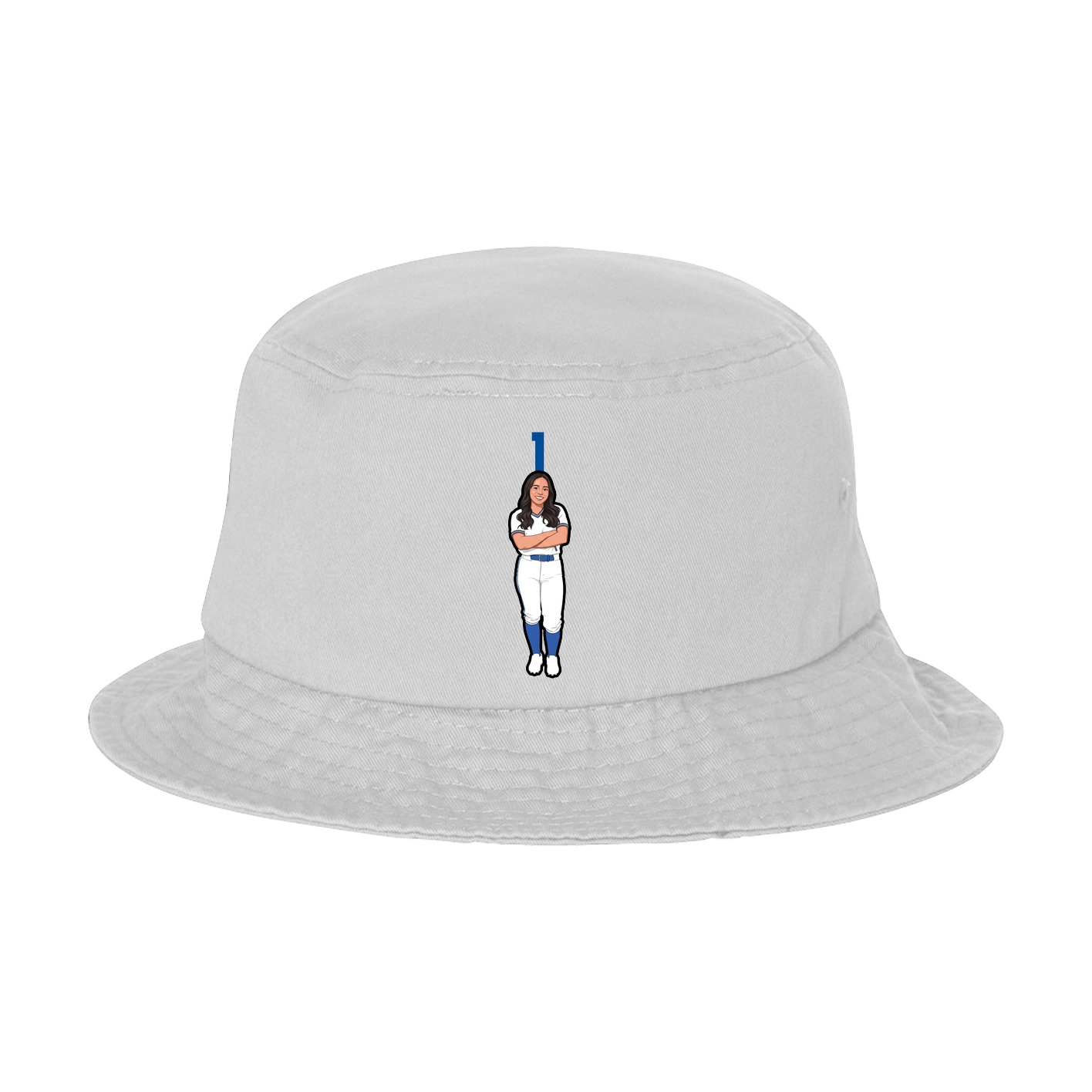 Bucket Cap — Number Top in White