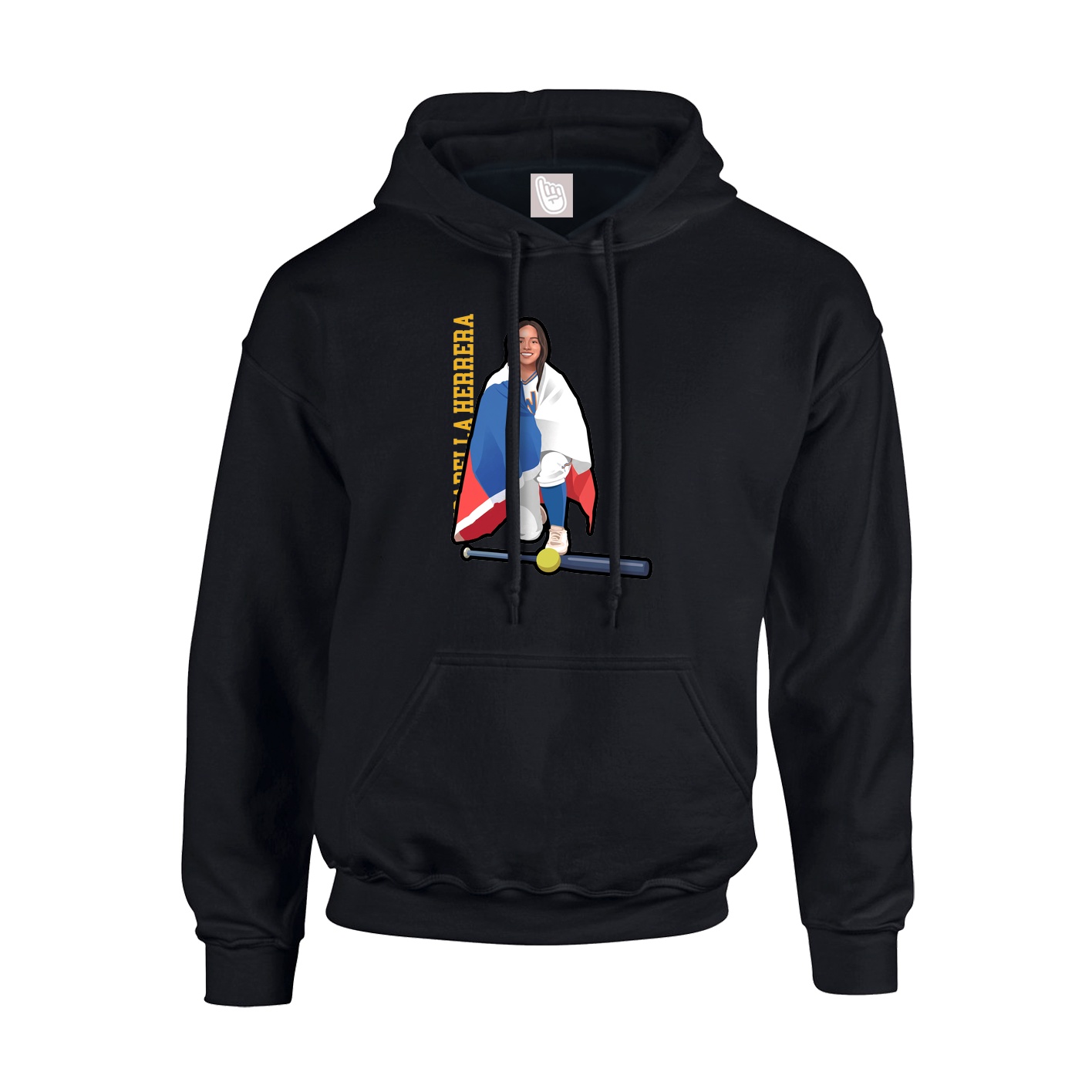 Youth Hoodie — Name Vertical in Black