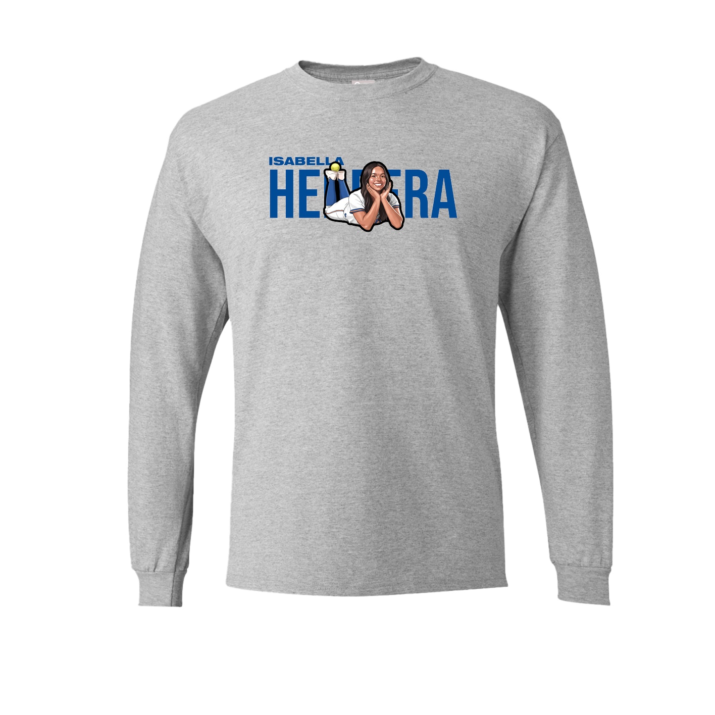 Long Sleeve Tee — Player Name in Grey