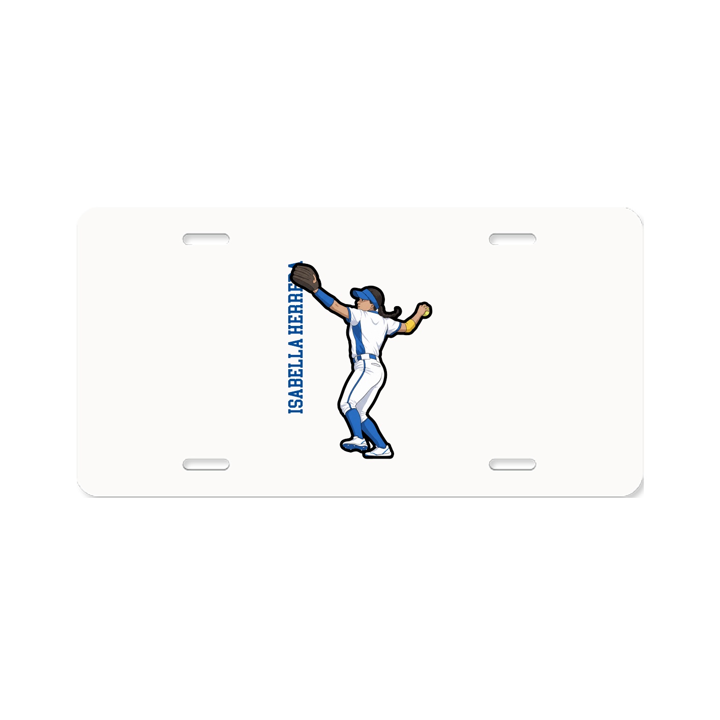 License Plate — Name Vertical in Classic