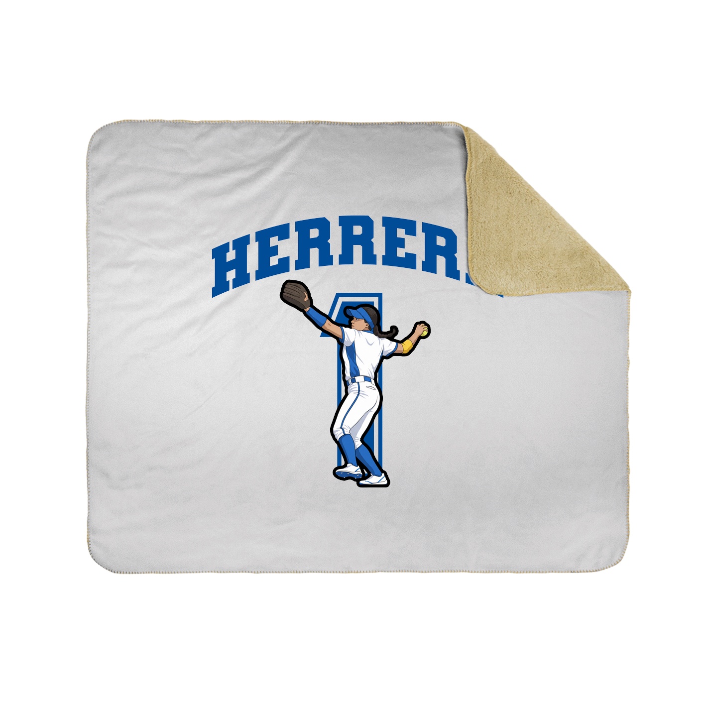 Throw Blanket — Number in White