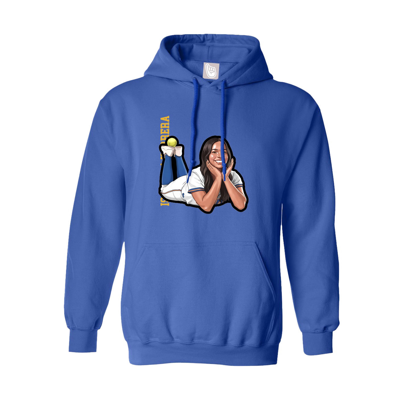 Youth Hoodie — Name Vertical in Royal