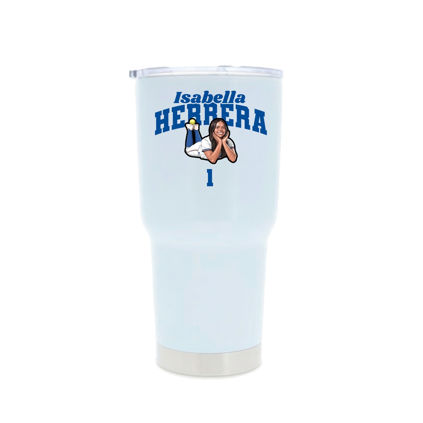 30oz Stainless Steel Tumbler — Signature Arch in White