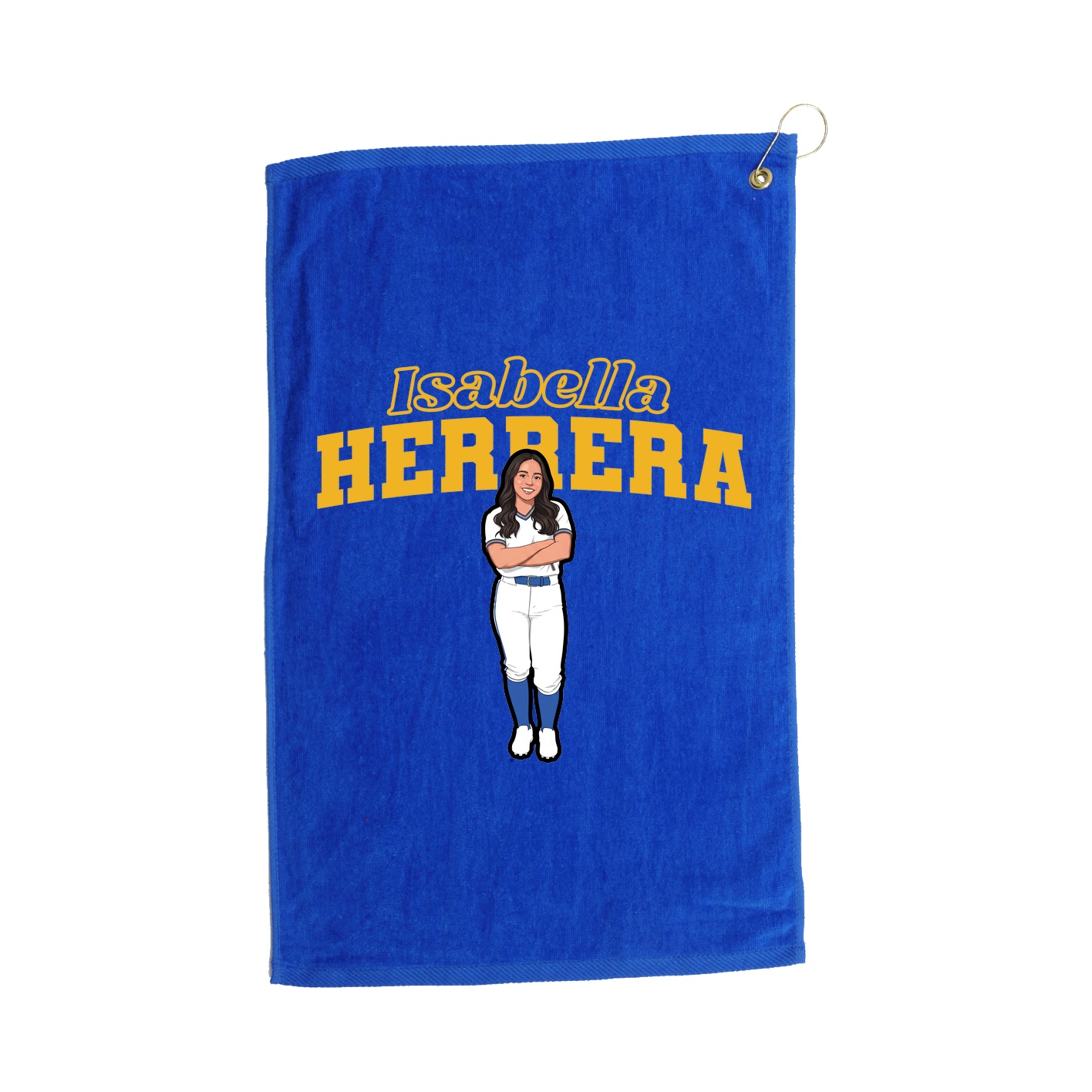 Golf Towel — Name Arch in Royal