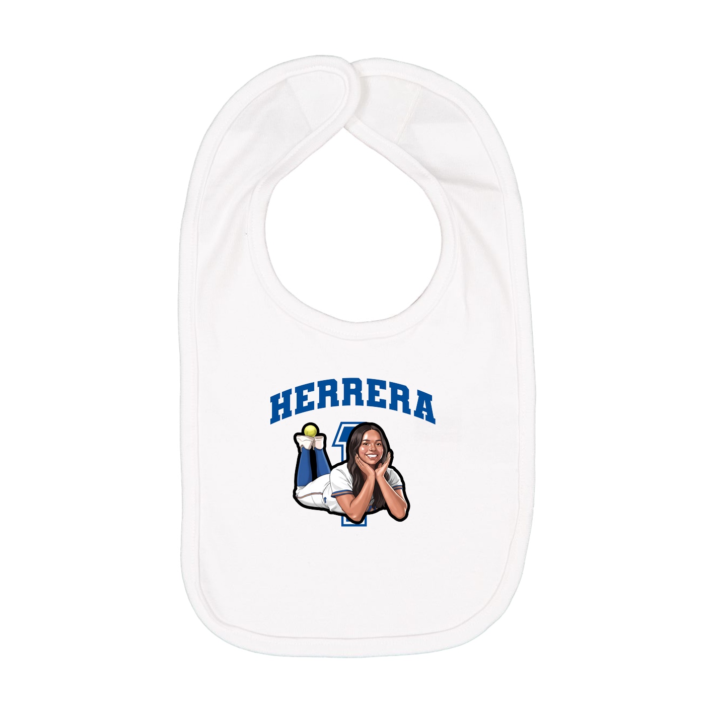 Infant Bib — Number in White