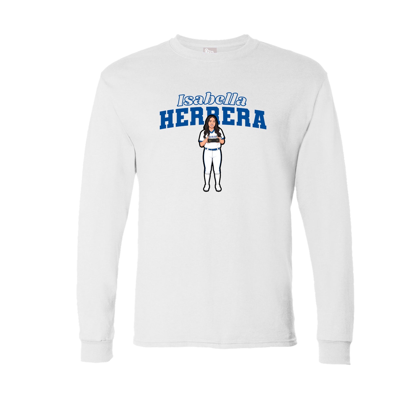 Long Sleeve Tee — Name Arch in White