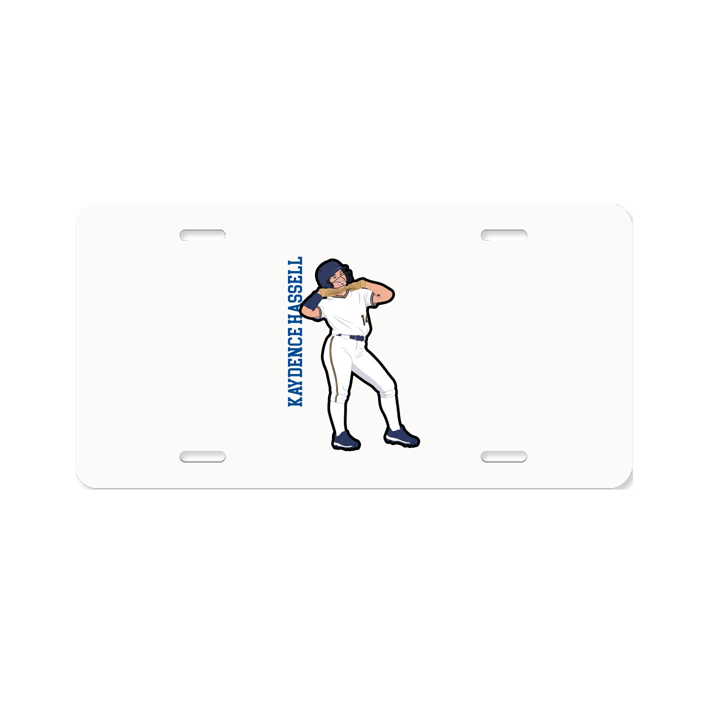 License Plate — Name Vertical in Classic