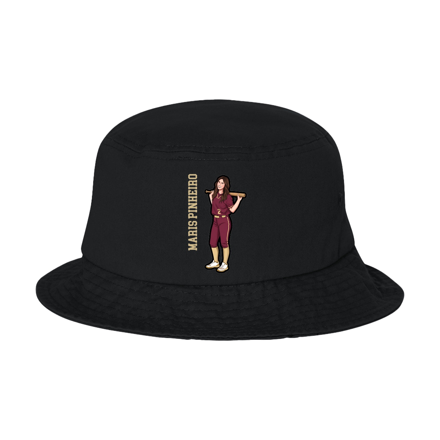 Bucket Cap — Name Vertical in Black