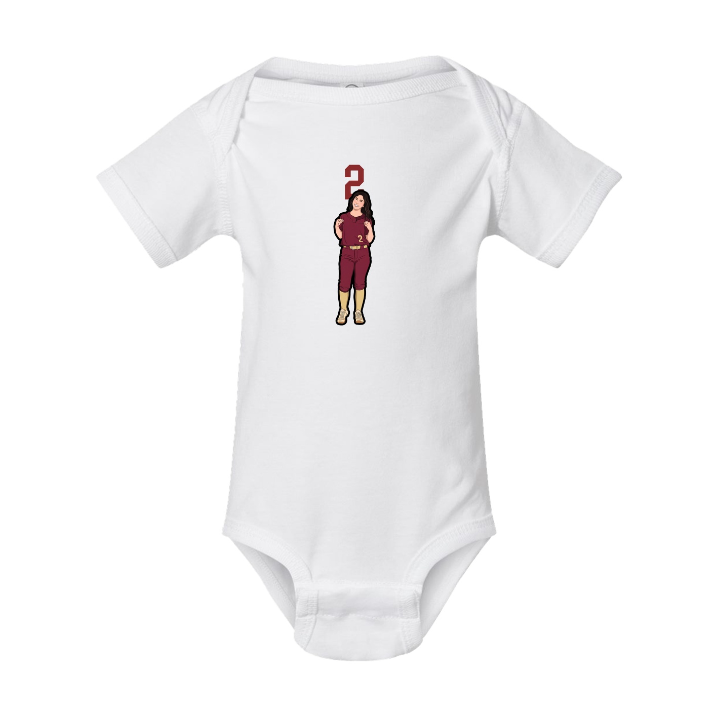Baby Onesie — Number Top in White