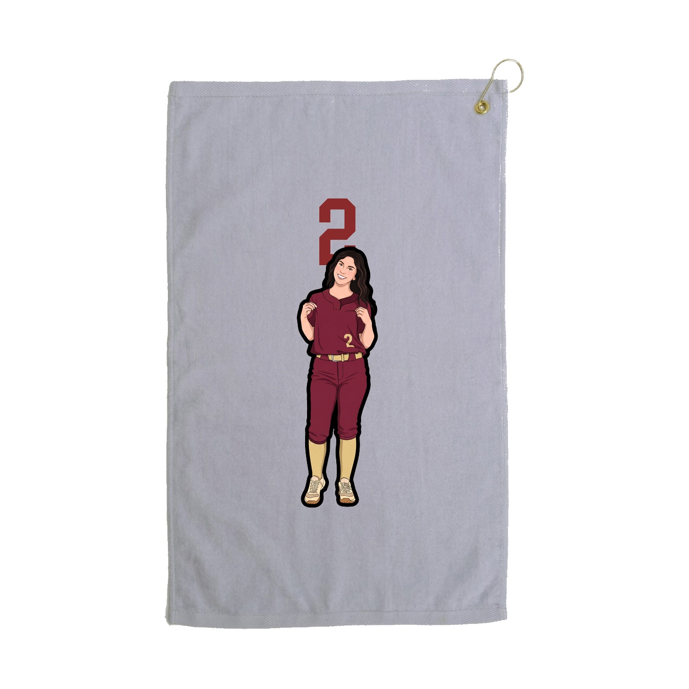 Golf Towel — Number Top in Grey