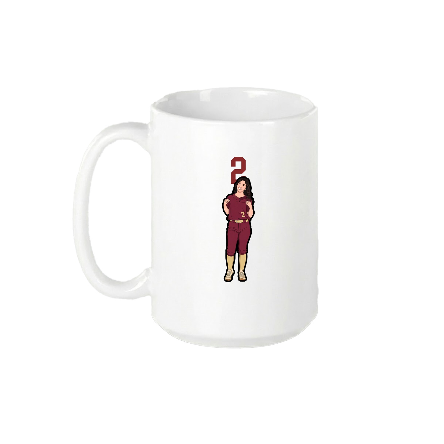 15oz Coffee Mug — Number Top in White